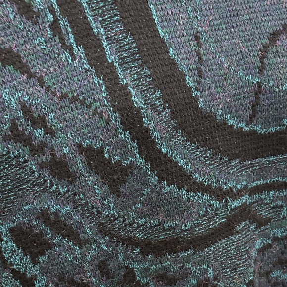 Vintage 90’s Funky Teal and Black Crewneck Sweater Grandpa Retro XL - Picture 2 of 7